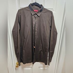 HUGO BOSS Olive Green‎ Slim Fit Shirt XL Long Sleeve, Cotton, Made In Turkey